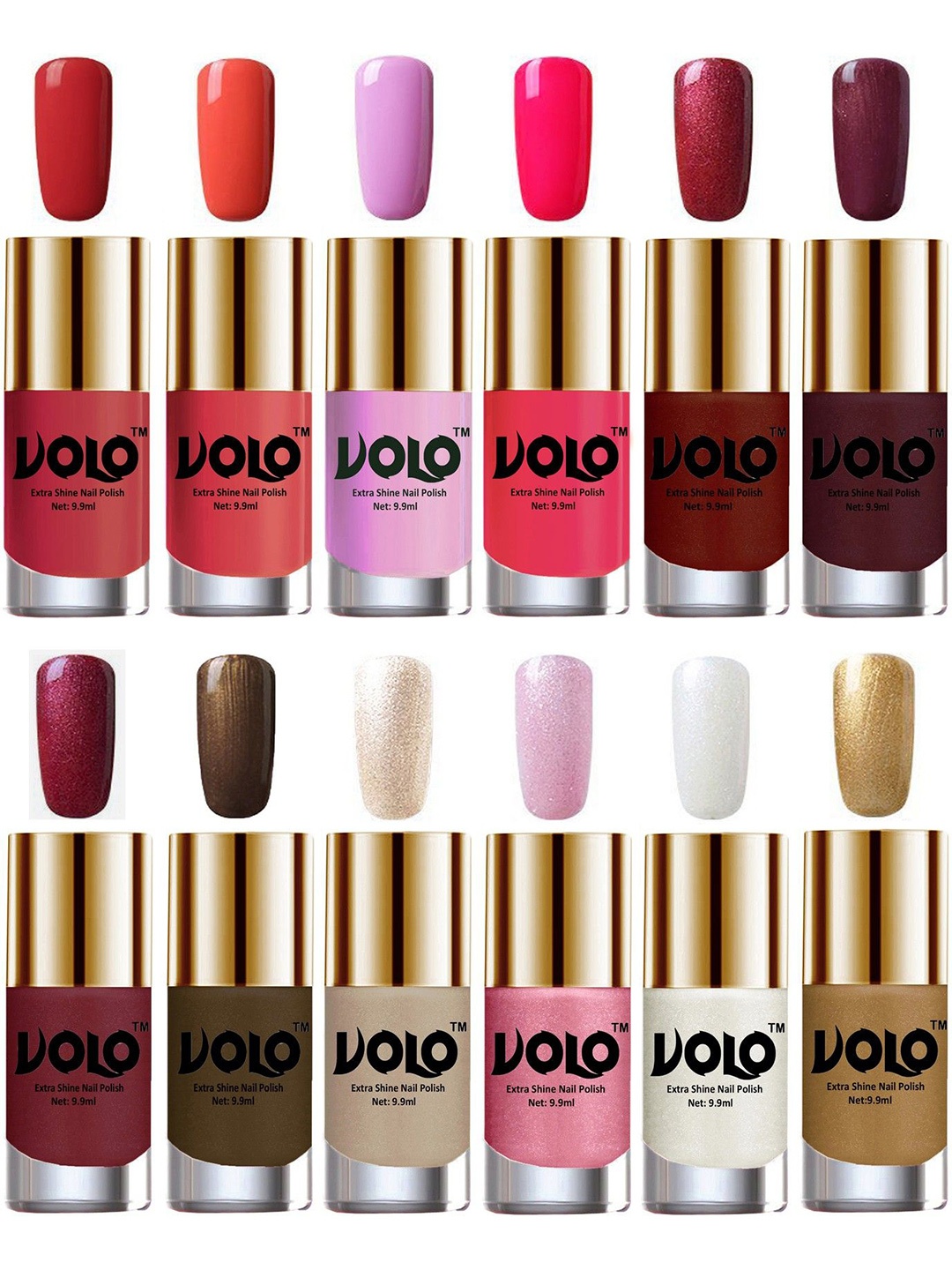 

VOLO Set of 8 High-Shine Professional Nail Polish - 9ml Each-Combo No-255, Multi