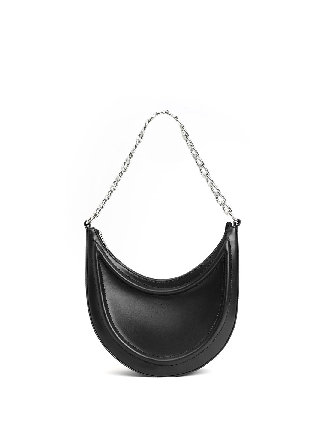 

DressBerry PU Half Moon Shoulder Bag with Quilted, Black
