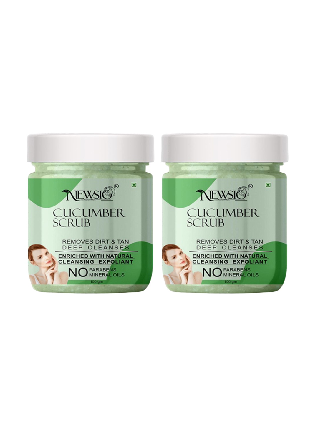 

Newsio Set Of 2 Cucumber Scrub - 100 g Each, Green