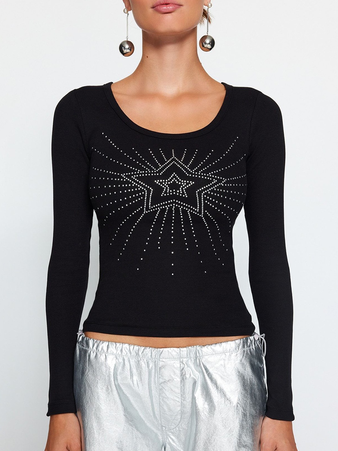 

Trendyol Print Cotton Top, Na