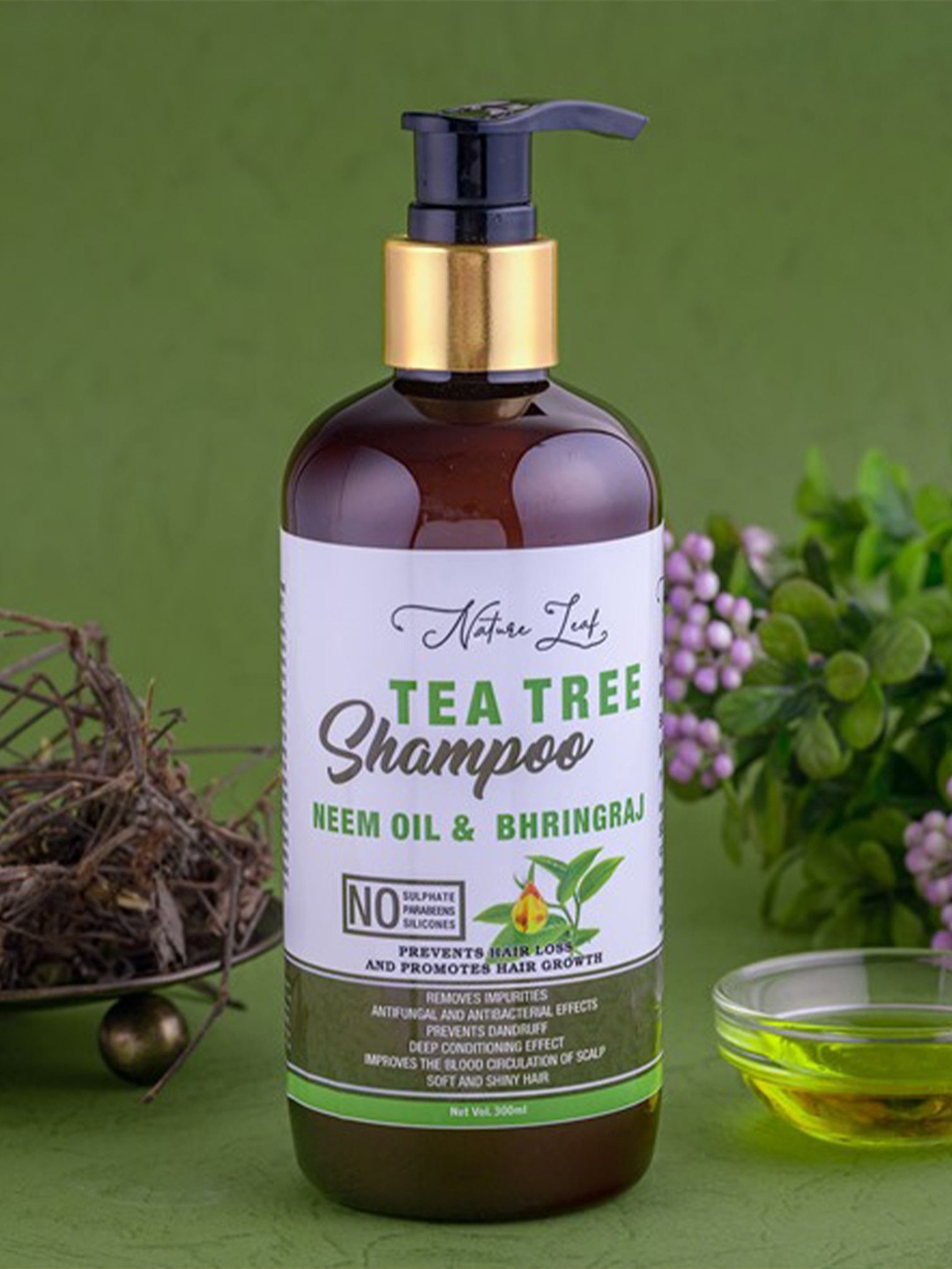 

Nature Leaf Tea Tree Hair Shampoo- 300ml, Green
