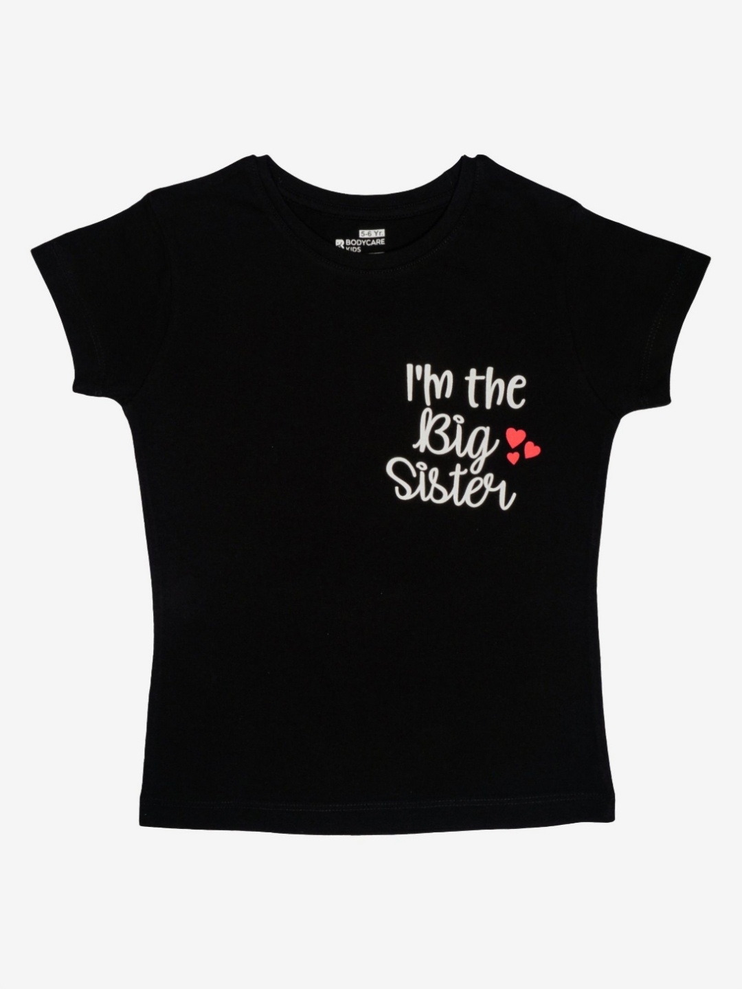 

Bodycare Girls Typography Printed Round Neck Cotton T-shirt, Black