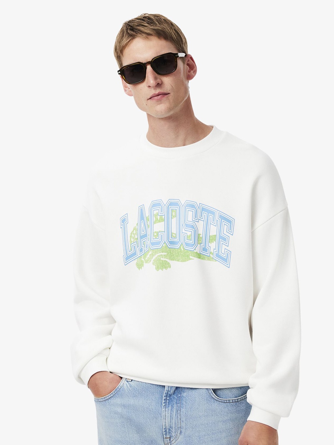 

Lacoste Men Cotton Long Sleeves Sweatshirt, White