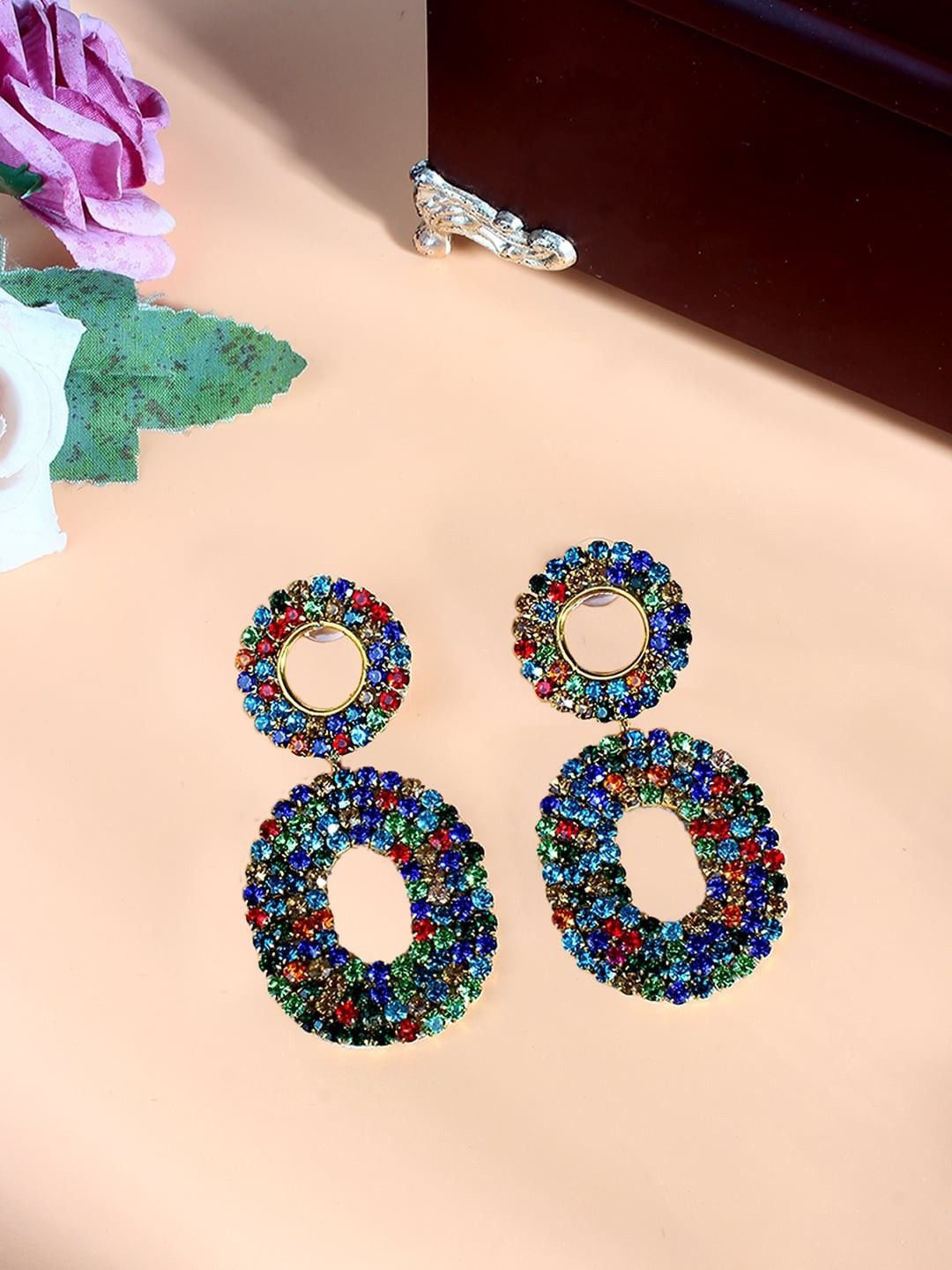 

KPOP Gold-Plated Rhinestone Contemporary Drop Earrings