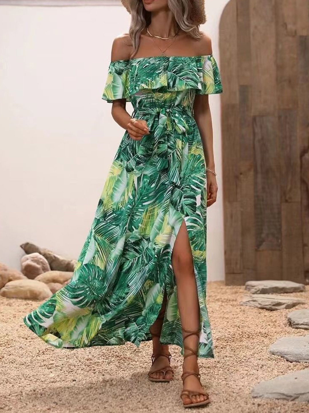 

HERE&NOW Print A-Line Dress, Green