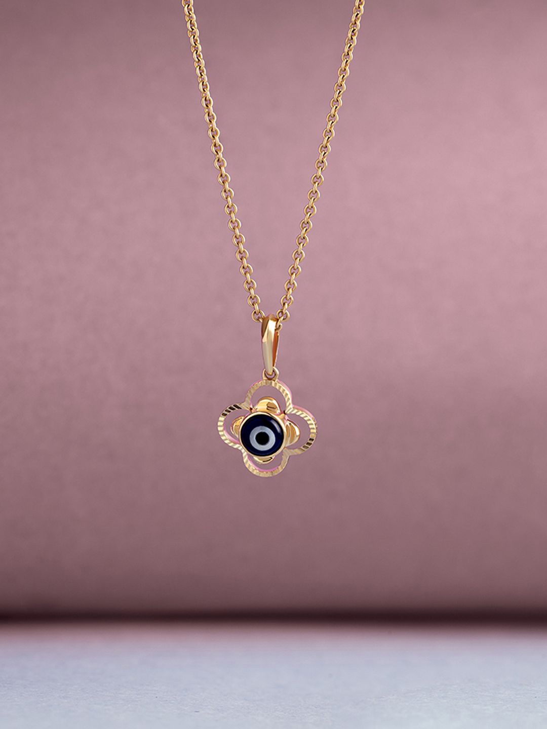 

Mia by Tanishq 14KT Gold Evil Eye -Pendant With Chain-0.88 g, Yellow