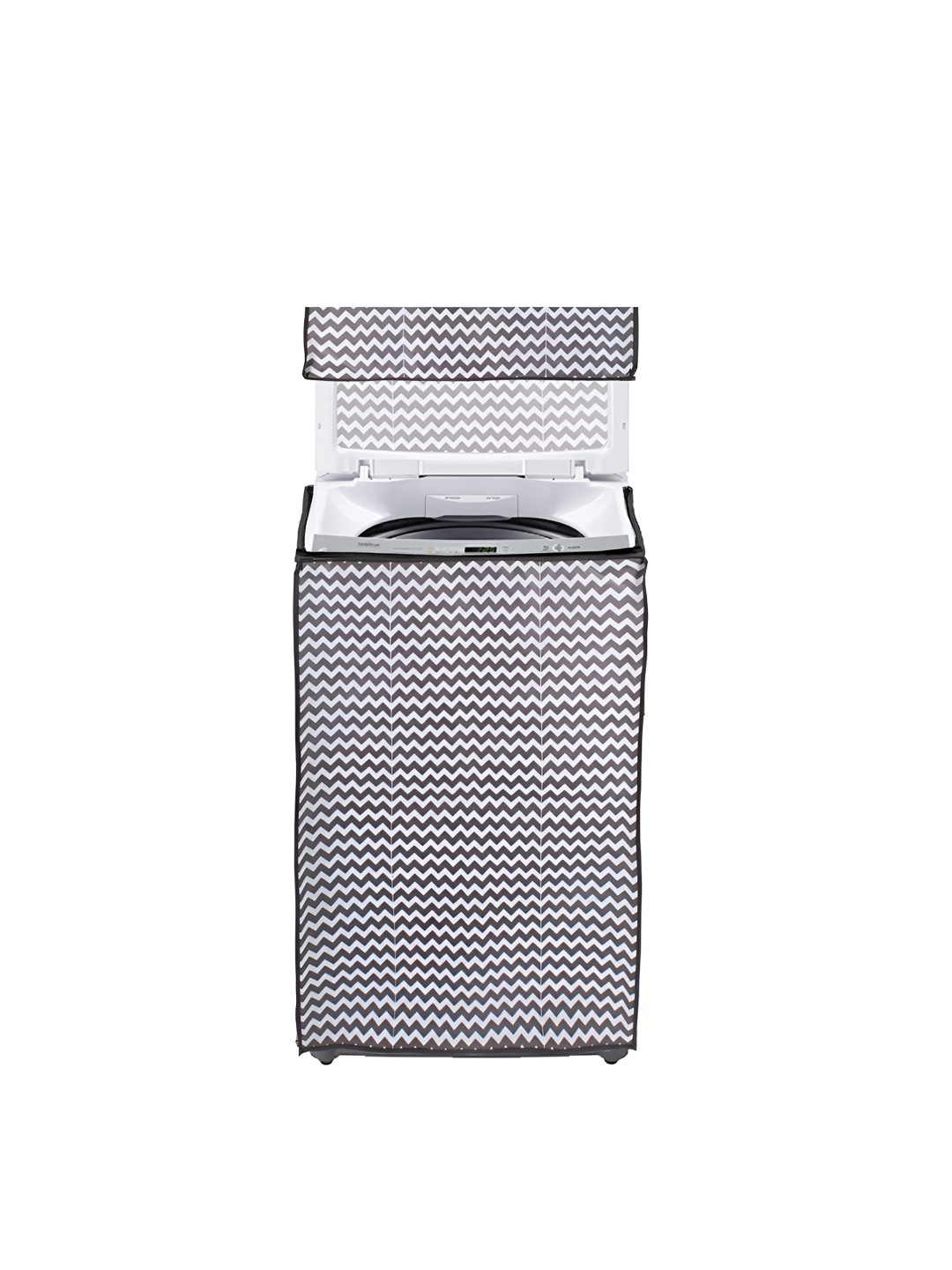 

prettykrafts Black & White Printed Top Loader Washing Machine Cover