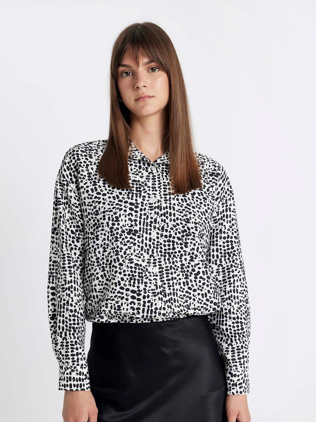 

DeFacto Printed Long Sleeve Shirt, White