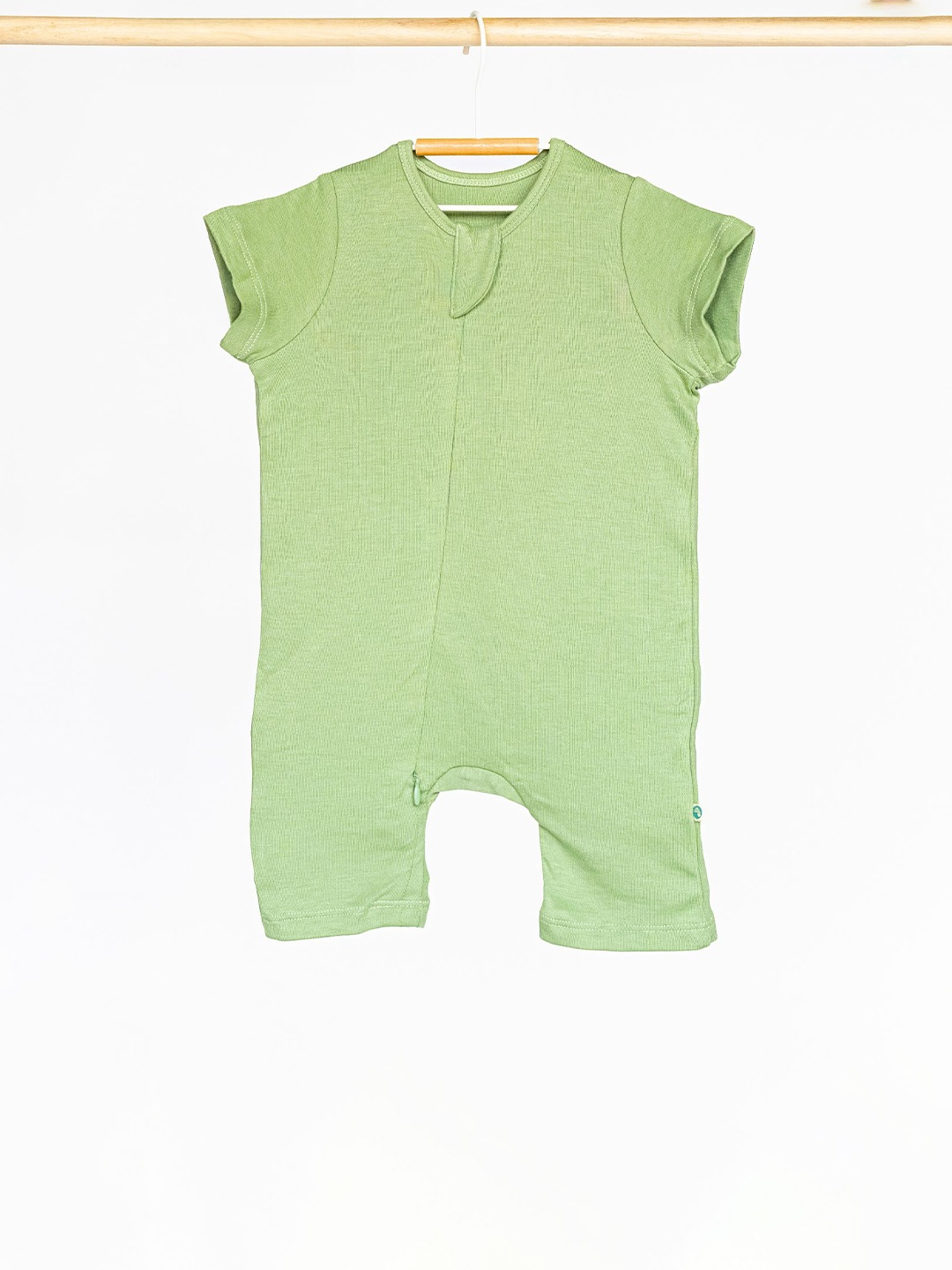 

cocoon care Infants Solid Round Neck Romper, Green