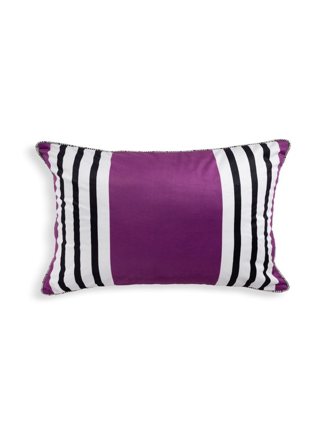

ONSETHOMES Purple & White Striped Rectangle Velvet Cushion Covers