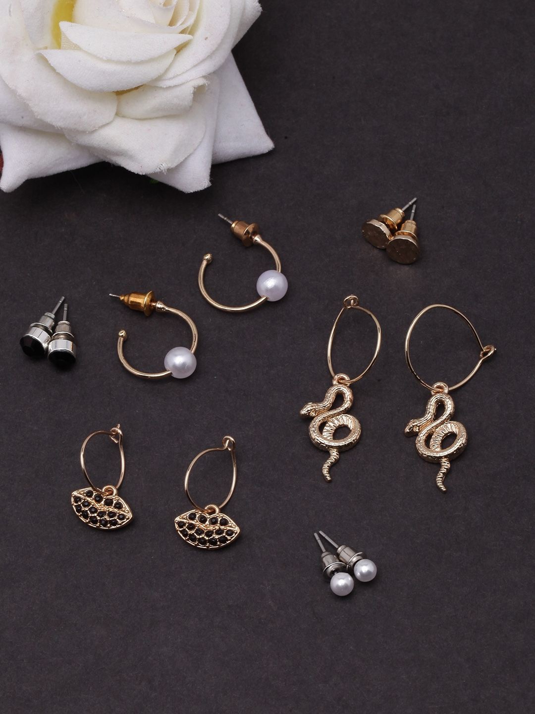 

KPOP Circular Drop Earrings, Gold