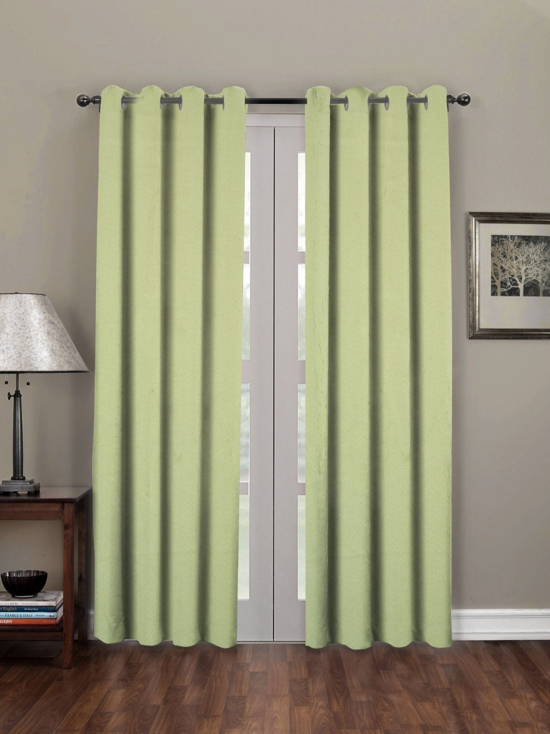 

RRC Lime Green 2 Pieces Black Out Door Curtains