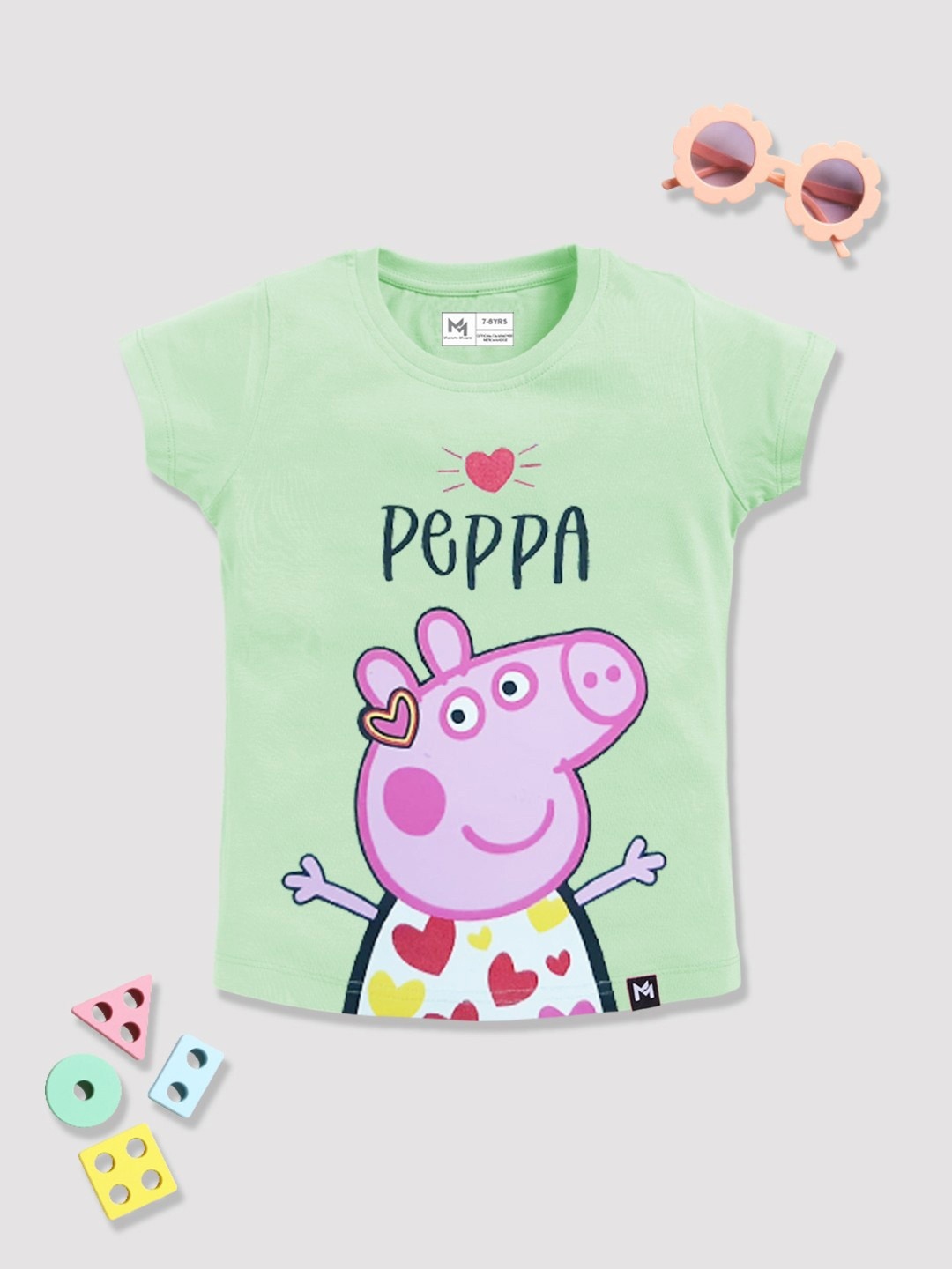 

YK X Minute Mirth Peppa Pig Printed Cotton Tshirt, Green