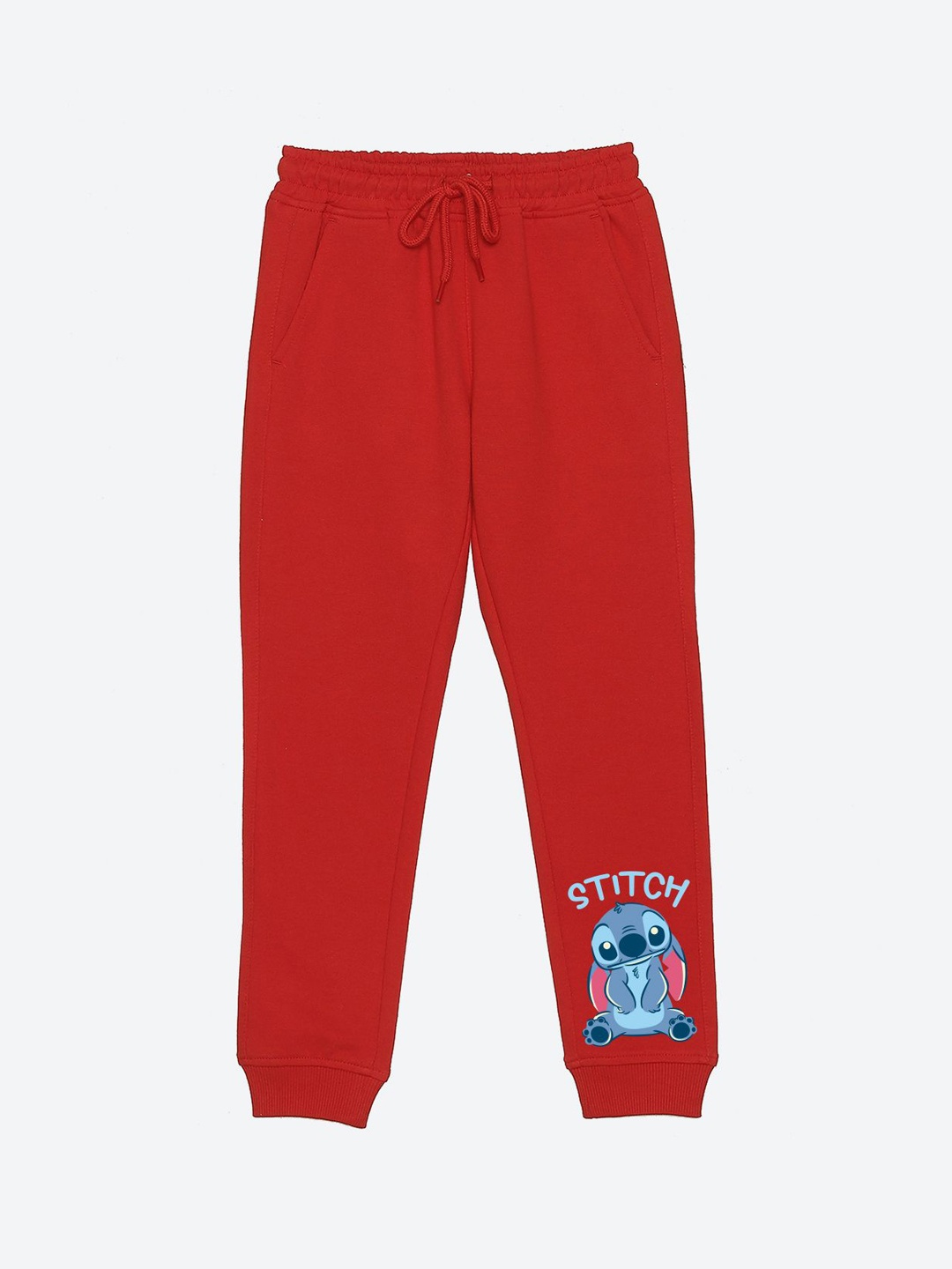 

YK Disney Boys Stitch Printed Mid Rise Joggers, Red