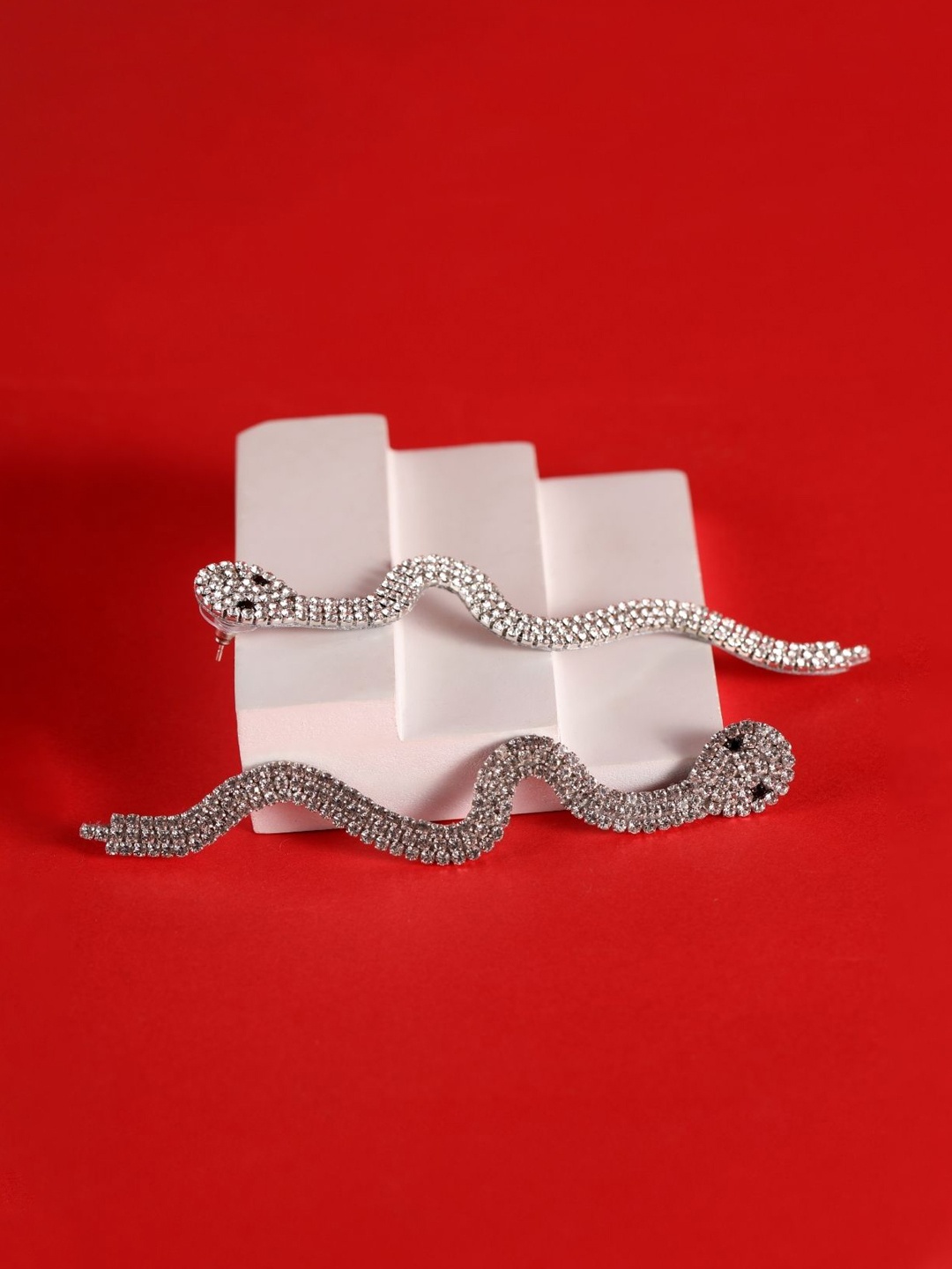 

KPOP Silver-Plated Rhinestone Studded Drop Earrings