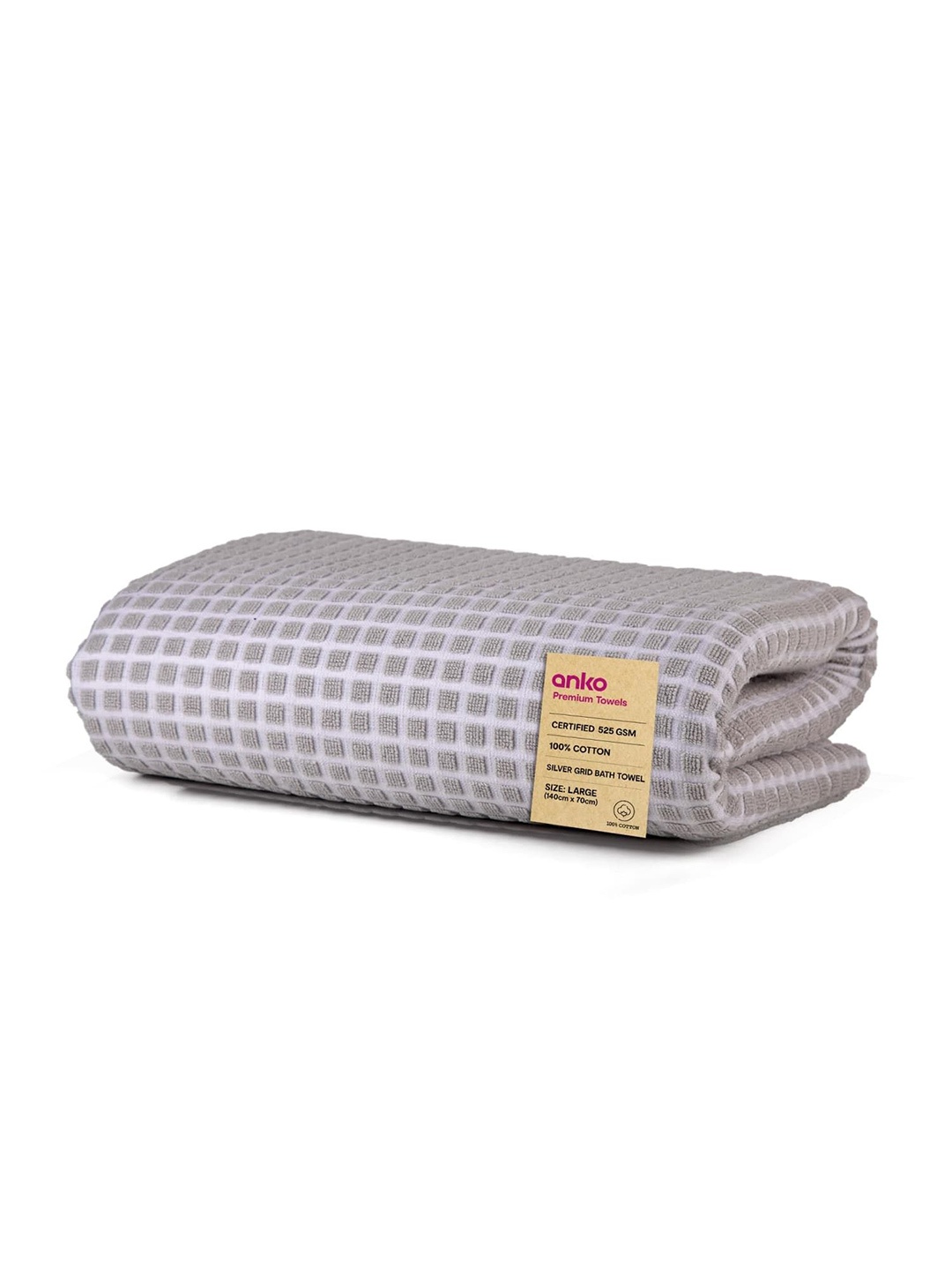 

Anko Grey & White Textured Pure Cotton Hand Towel
