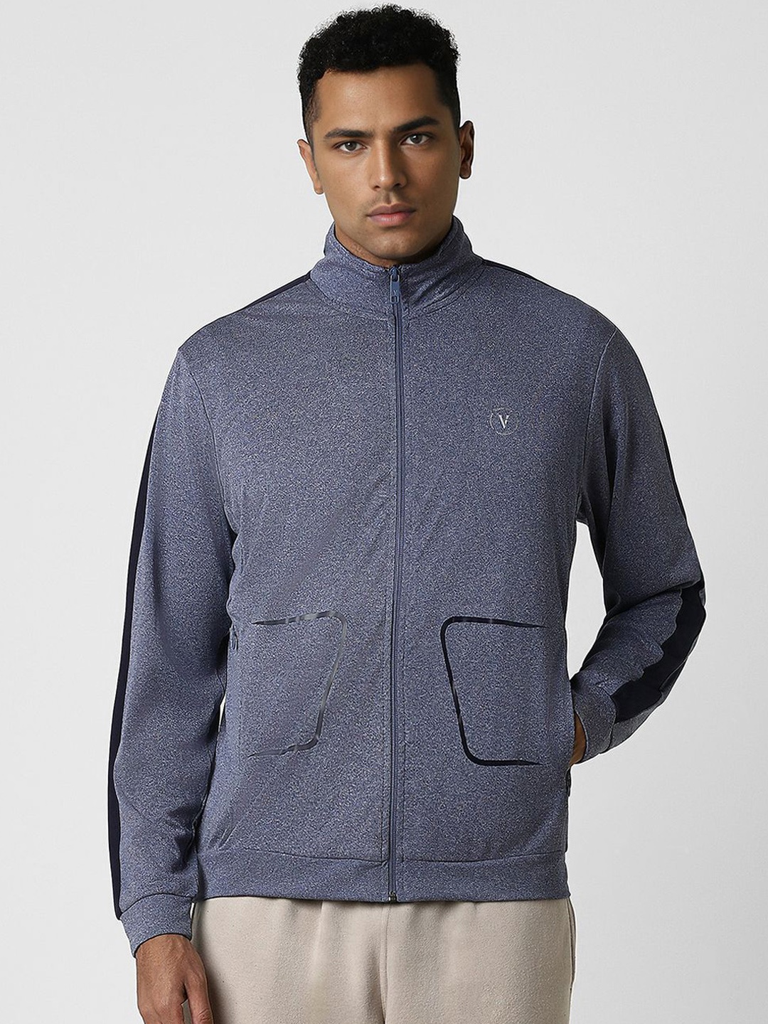 

Van Heusen Flex Men Colourblocked Sporty Jacket, Blue