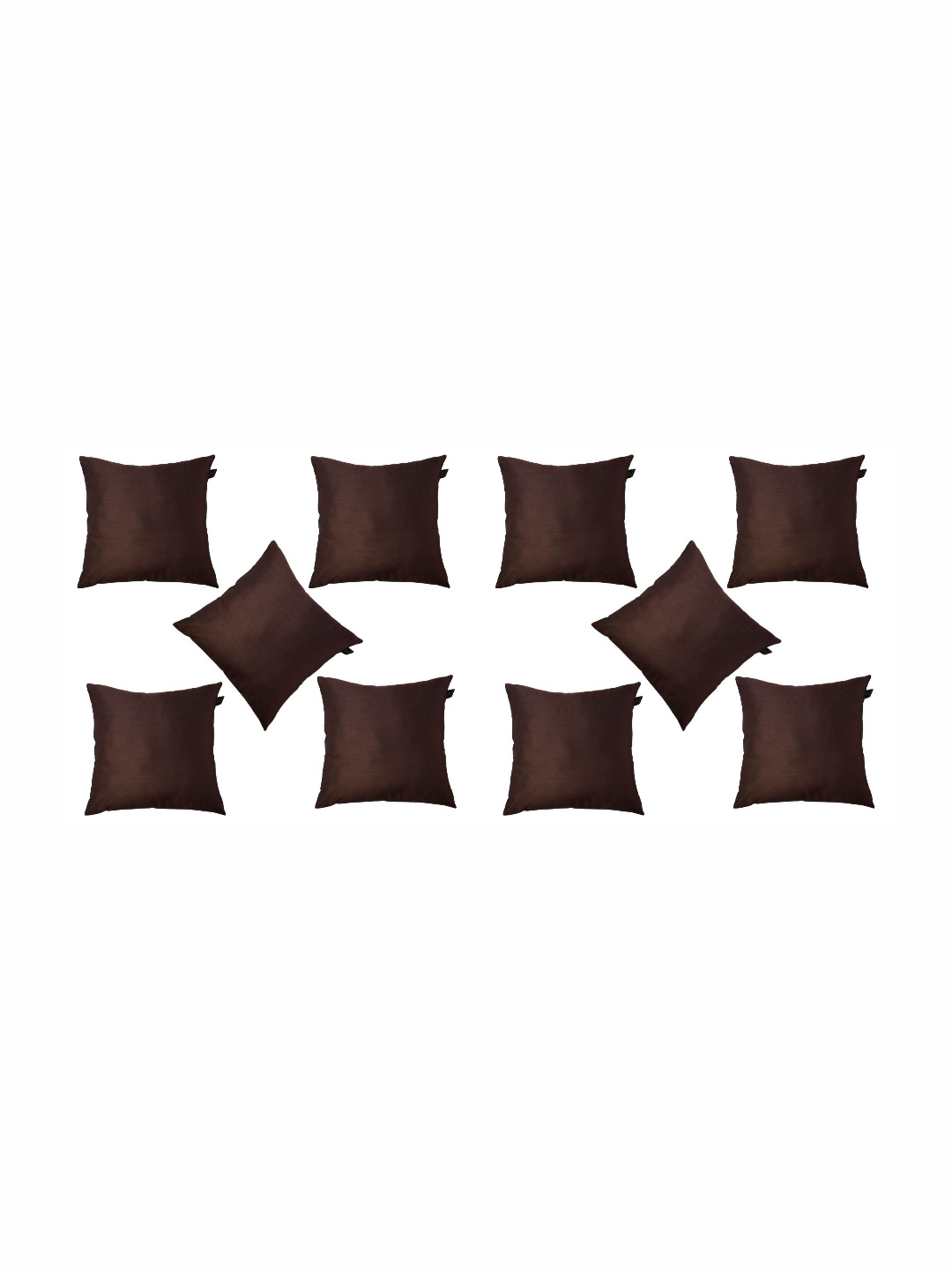 

Lushomes Brown Set of 10 Square Cushion Covers