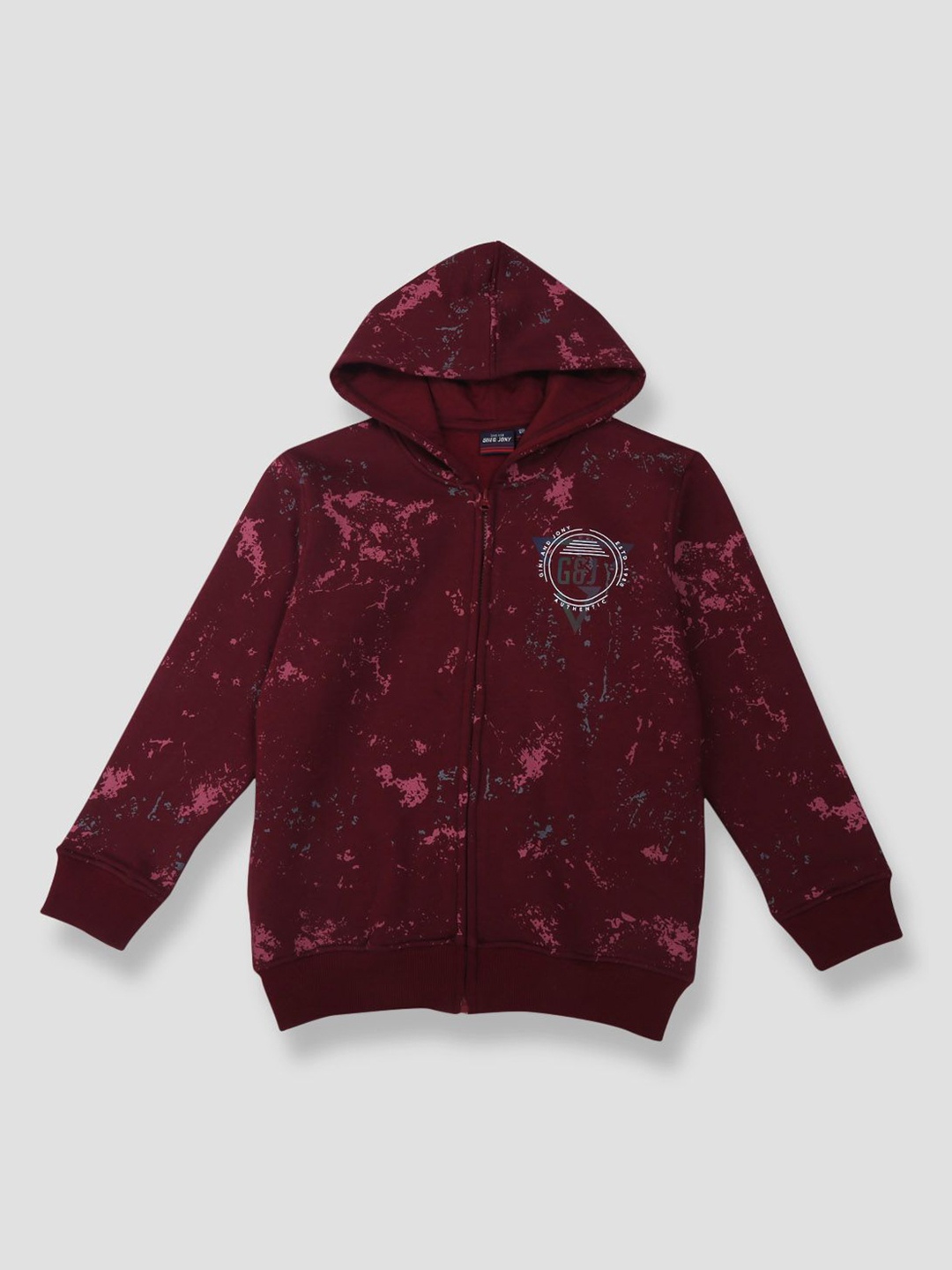 

Gini and Jony Boys Cotton Hooded Sweatshirts, Maroon