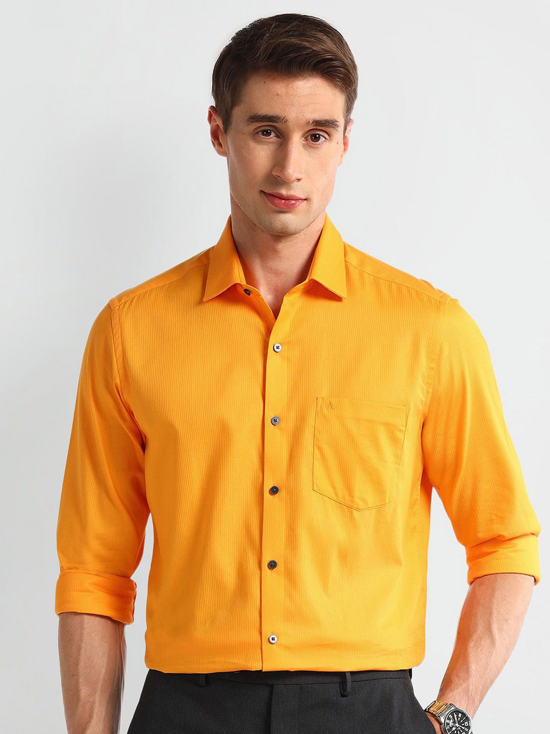 

Arrow Men Slim Fit Opaque Formal Shirt, Orange