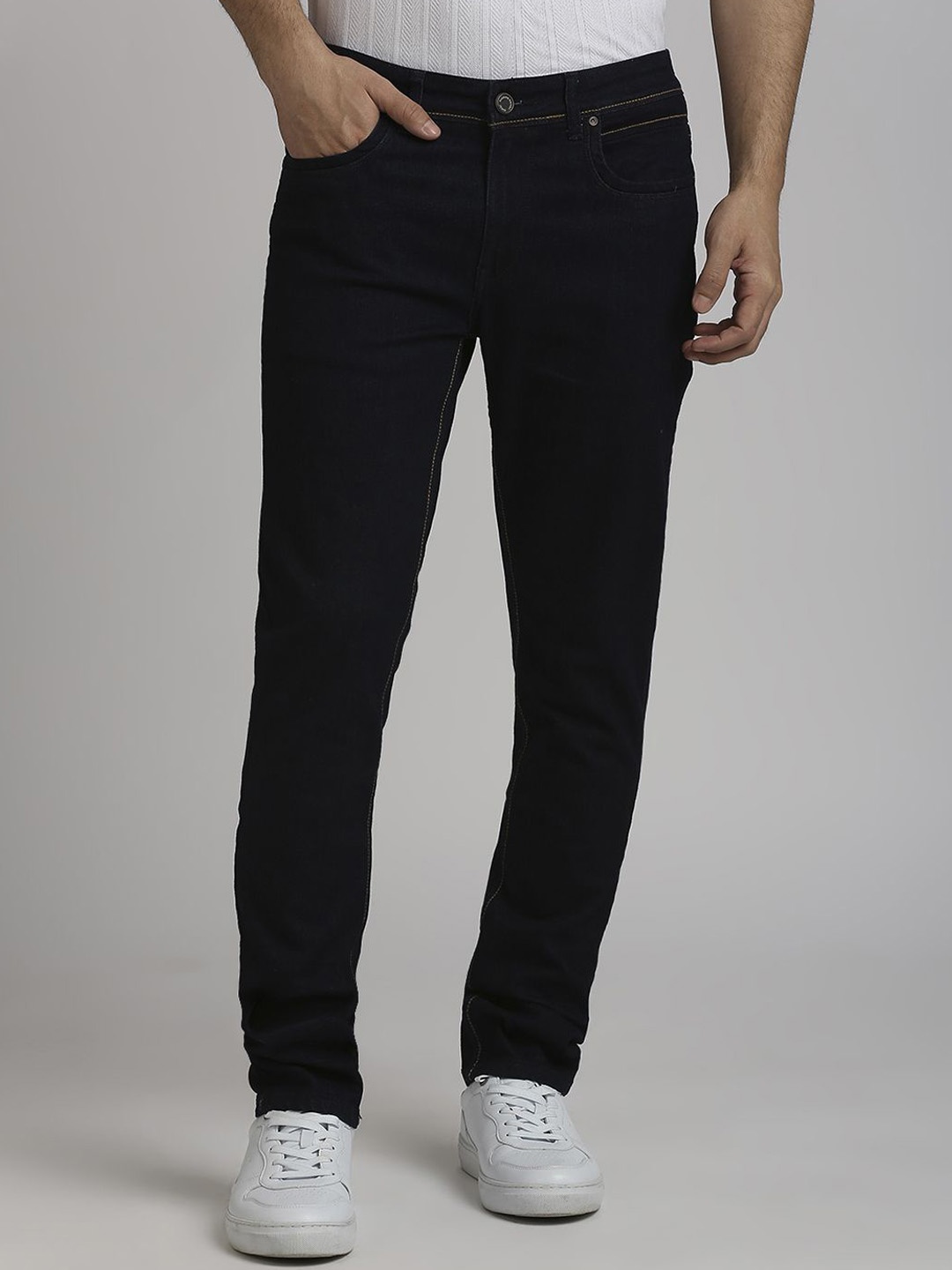 

ROCKING SWAMY Men Smart Slim Fit Easy Wash Chinos Trouser, Black
