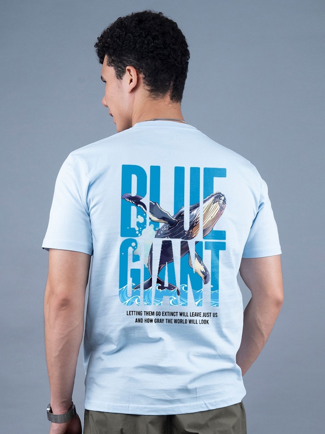 

PRONK Men Graphic Printed Round Neck Cotton T-shirt, Blue