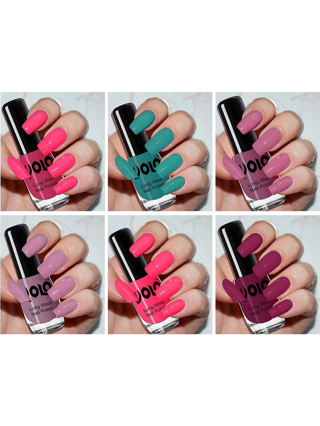 

VOLO Set of 6 Color Rich Toxic Free Perfection Shine Nail Polish-5ml Each-VT-070, Multi