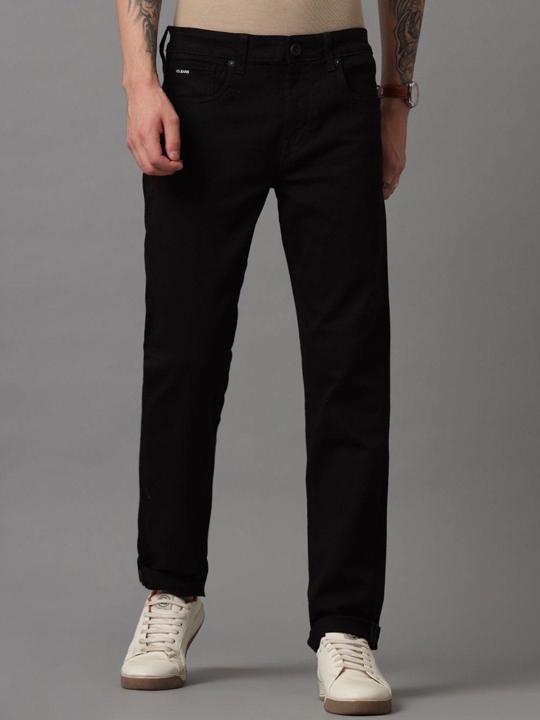 

Voi Jeans Men Mid-Rise Slim Fit Stretchable Jeans, Black