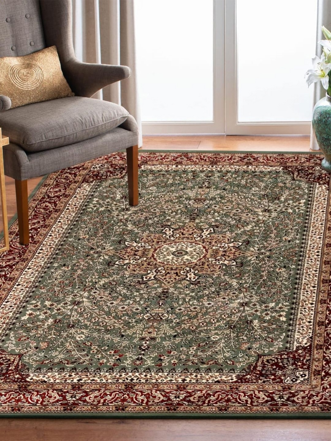 

Carpet Decore Green Ethnic Motifs Nylon Carpets
