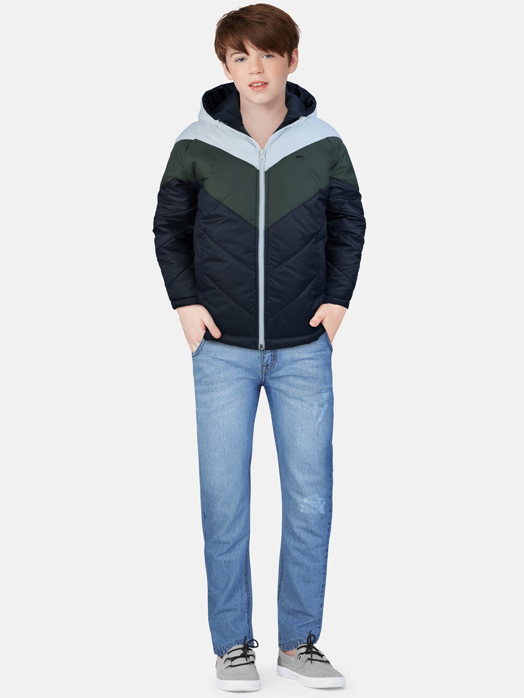 

Gini and Jony Boys Colourblocked Padded Jacket, Navy blue