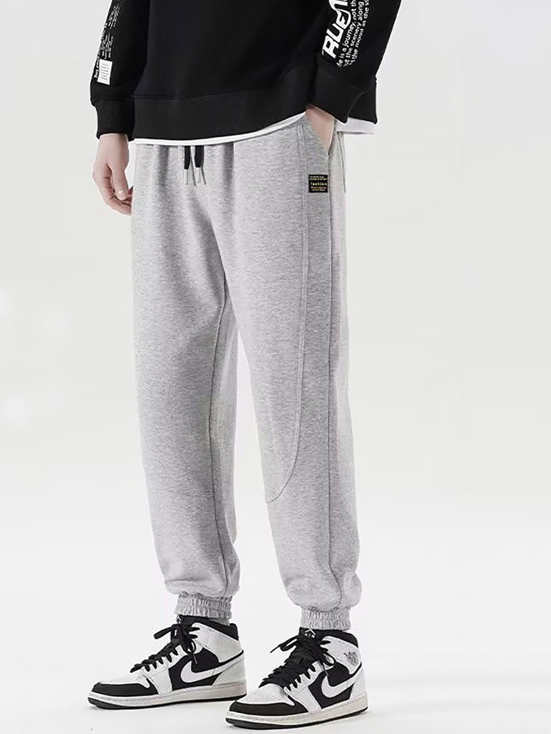 

StyleCast x Revolte Men Joggers Trousers, Grey