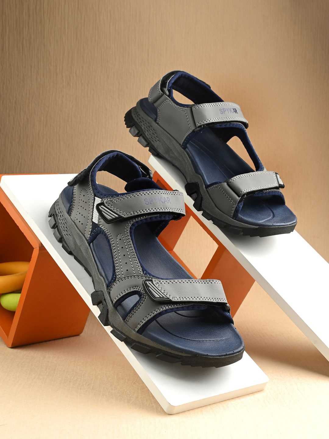 

LIAM Men Slip-On Comfort Sandals, Grey