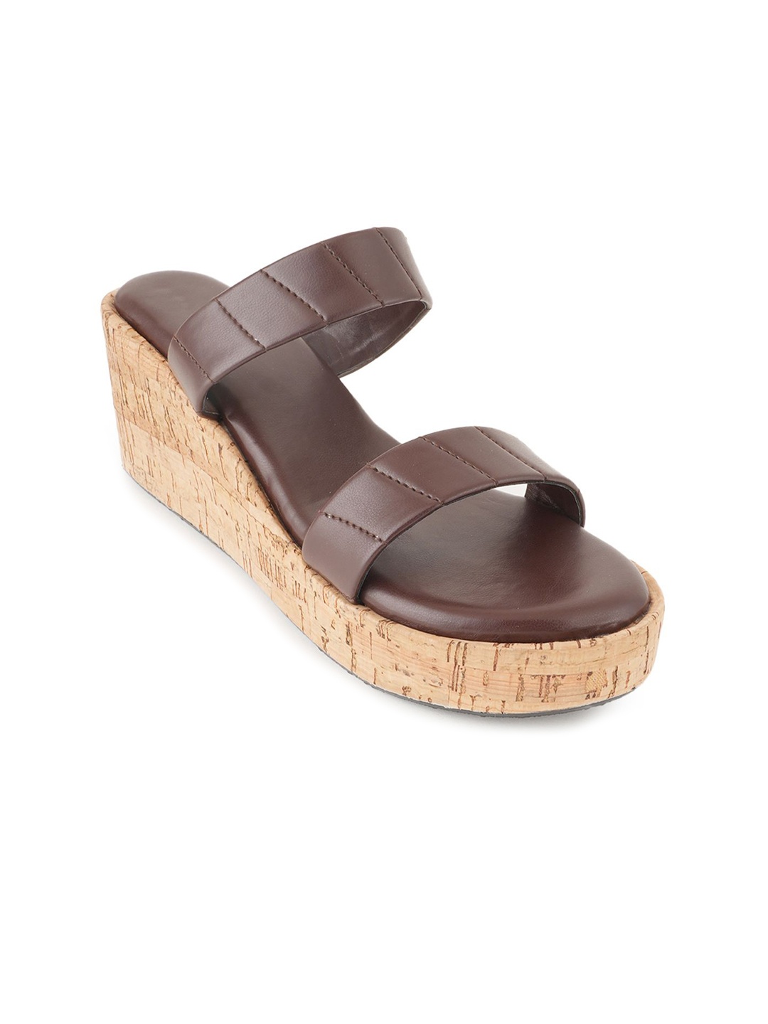 

The Cozy Queen Solid Wedge Sandals, Brown