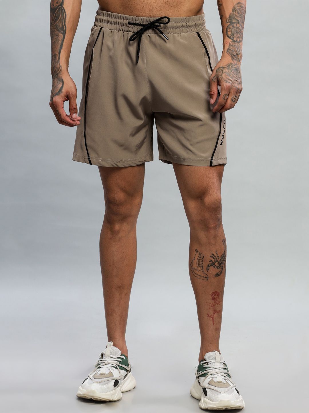 

WOLFIT ATHLEISURE Men Training or Gym Sports Shorts, Beige