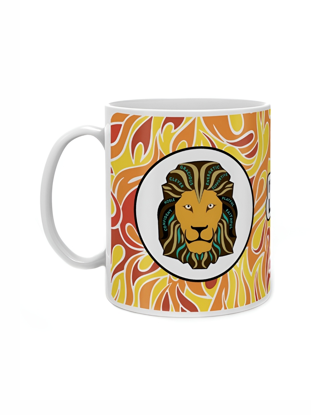 

Indigifts Orange & Yellow Printed Ceramic Glossy Mug 330ml