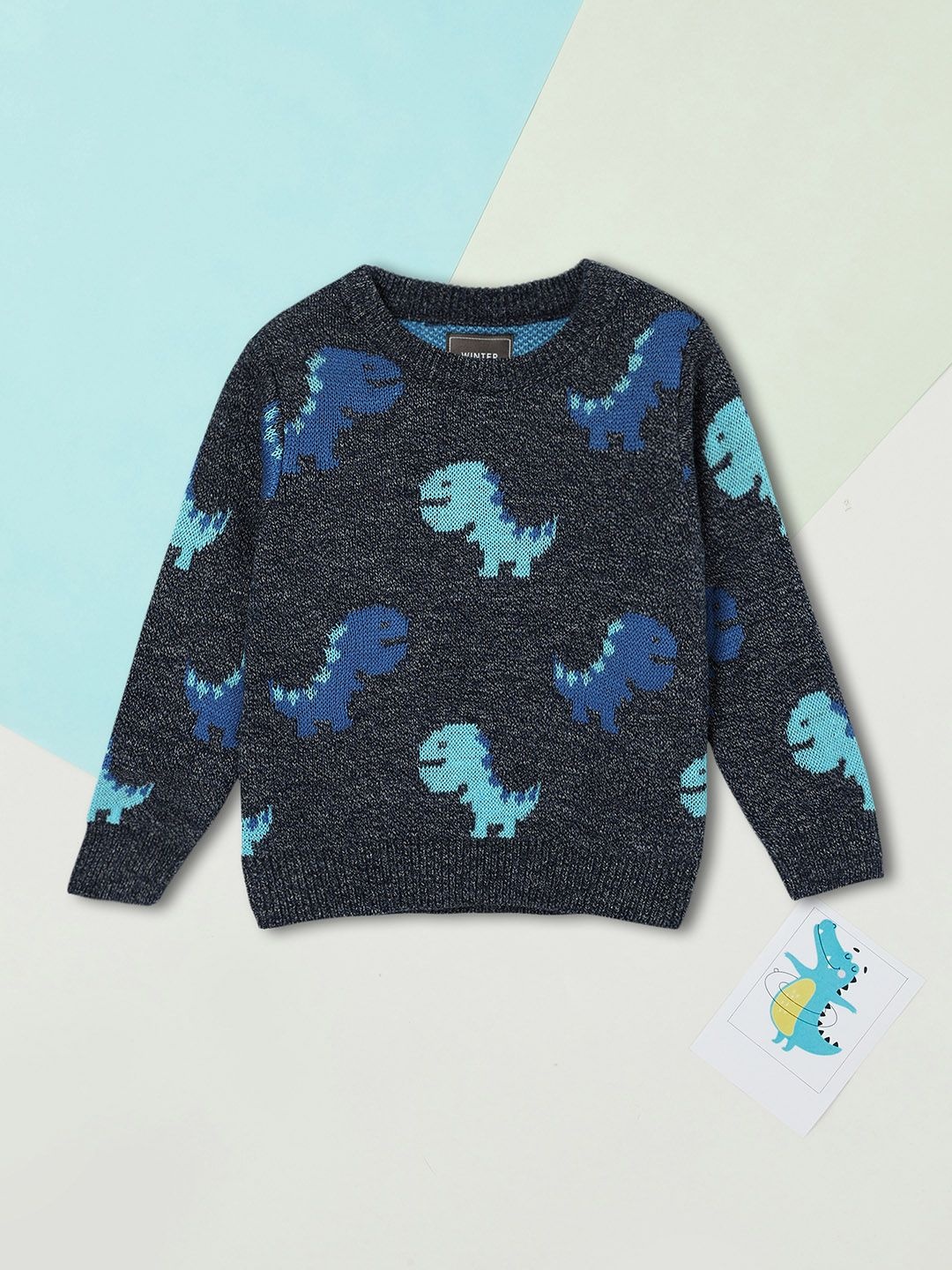 

max Boys Printed Pullover, Navy blue