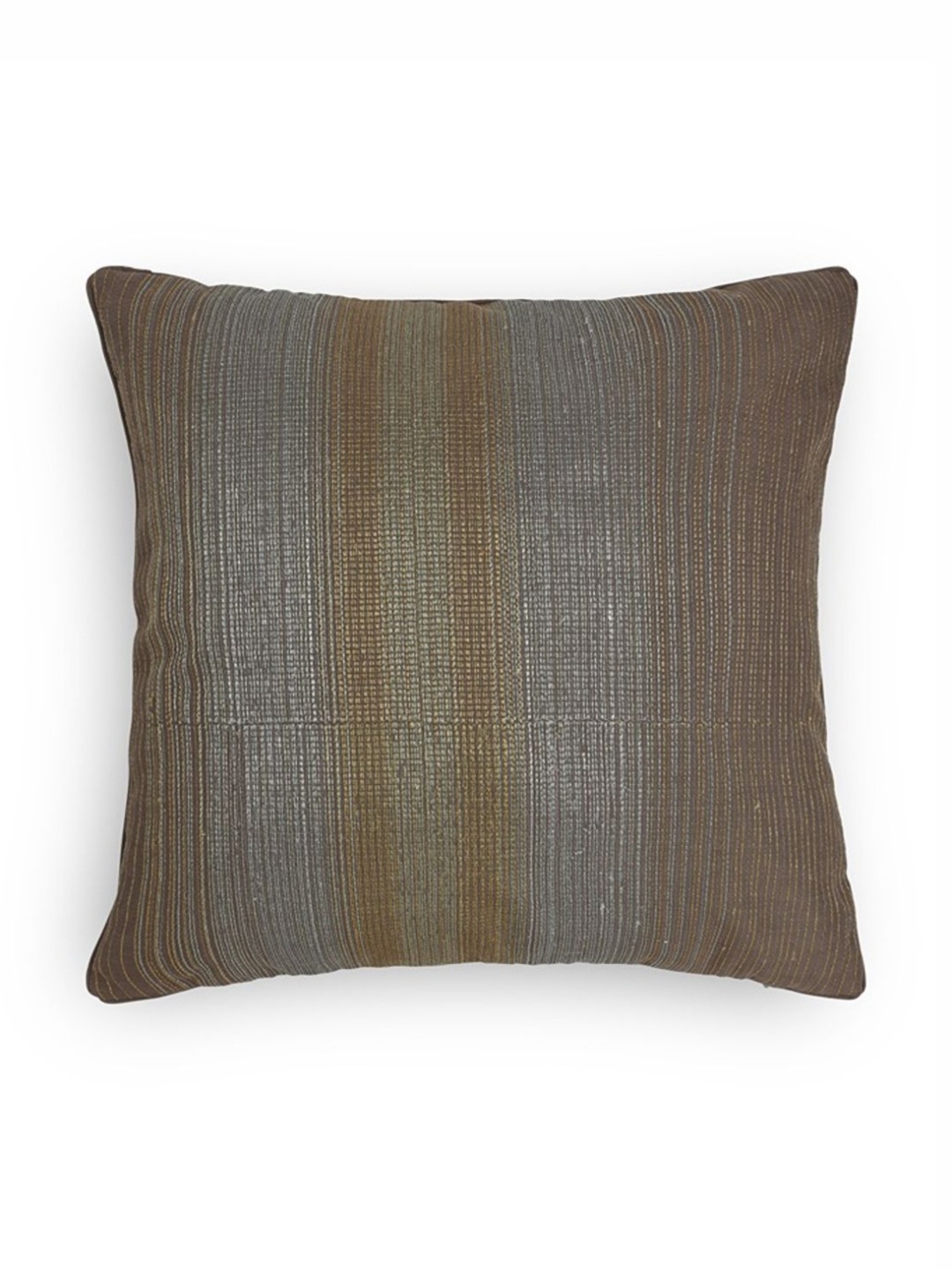 

ONSETHOMES Brown & Grey Striped Embroidered Square Cushion Covers
