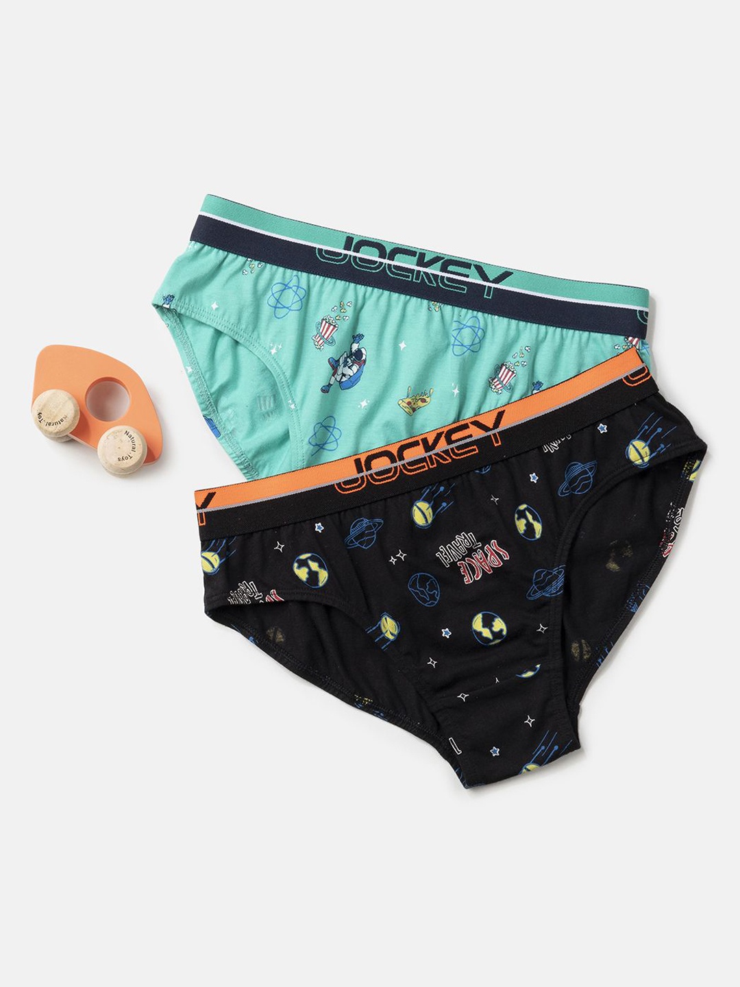 

Jockey Boys Pack of 2 Super Combed Cotton Printed Trunk with Ultrasoft Waistband-PB04, Green