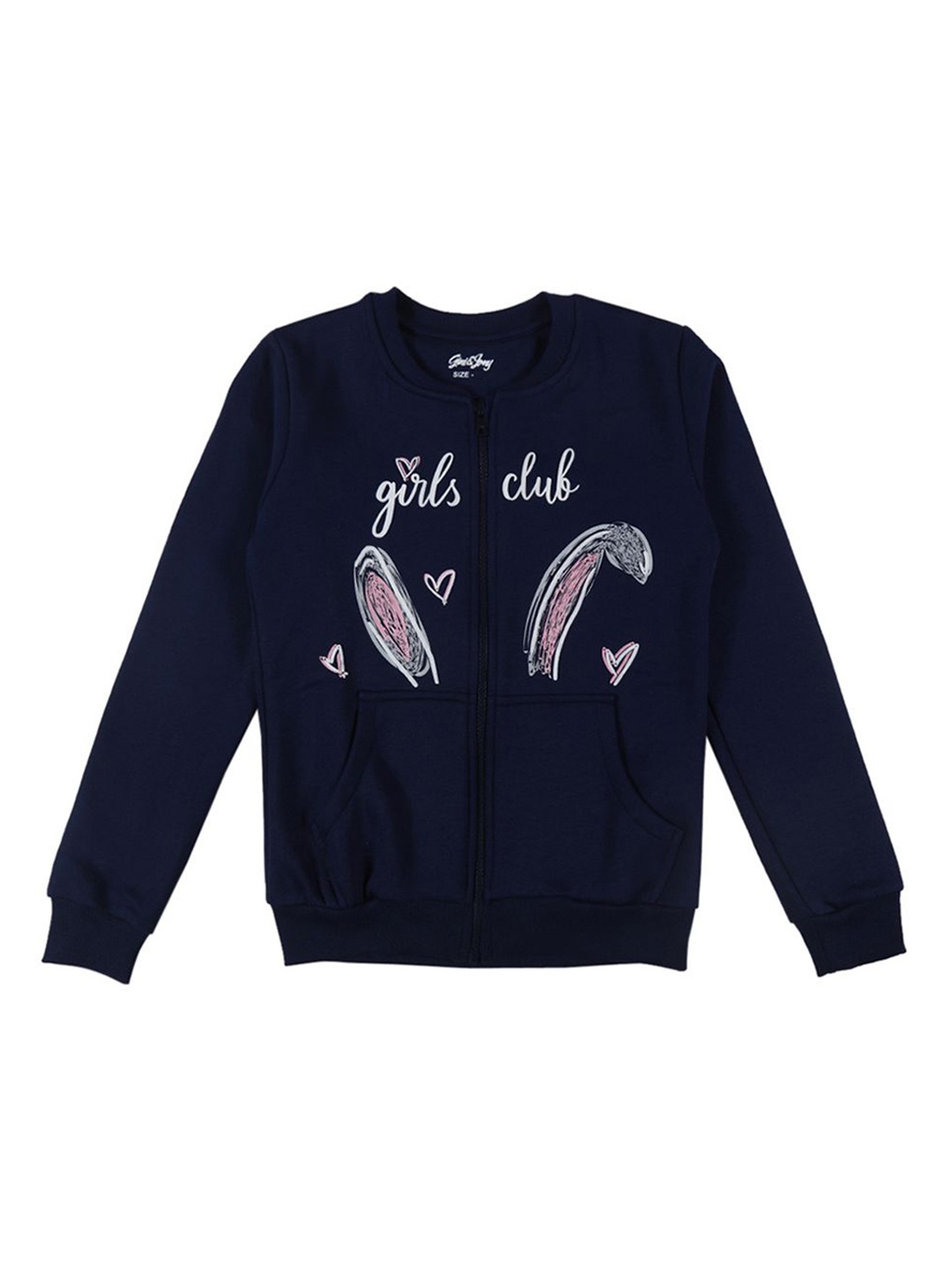 

Gini and Jony Girls Printed Sporty Jacket, Navy blue