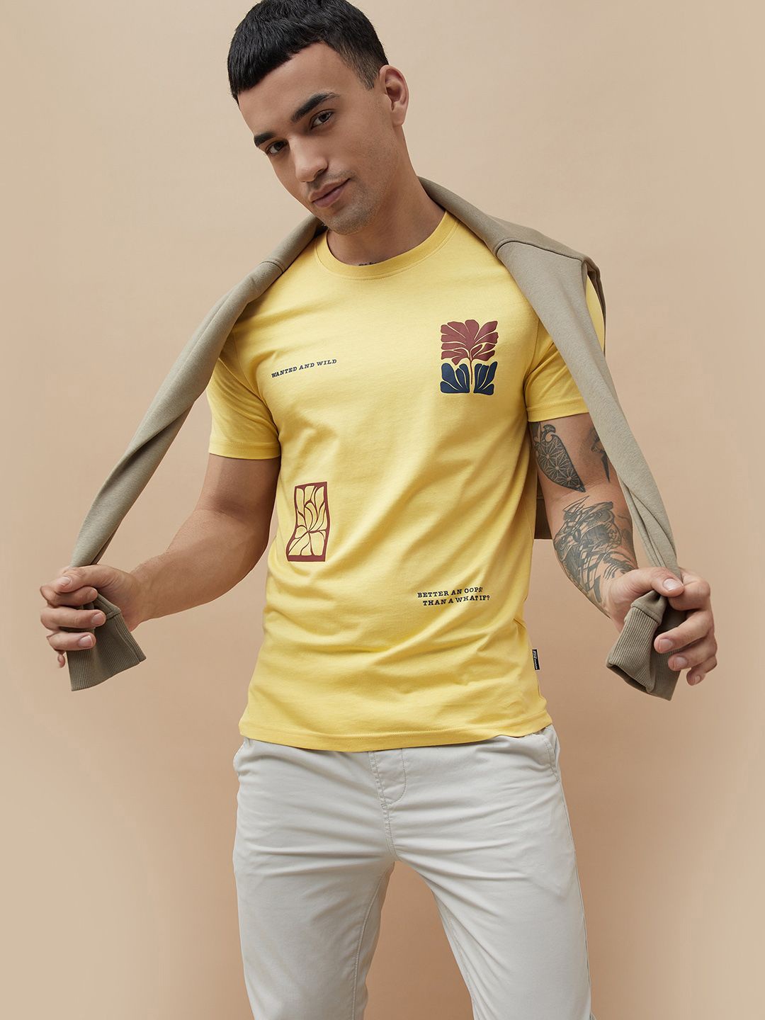 

Fame Forever by Lifestyle Men Typography Printed Round Neck Cotton T-shirt, Yellow