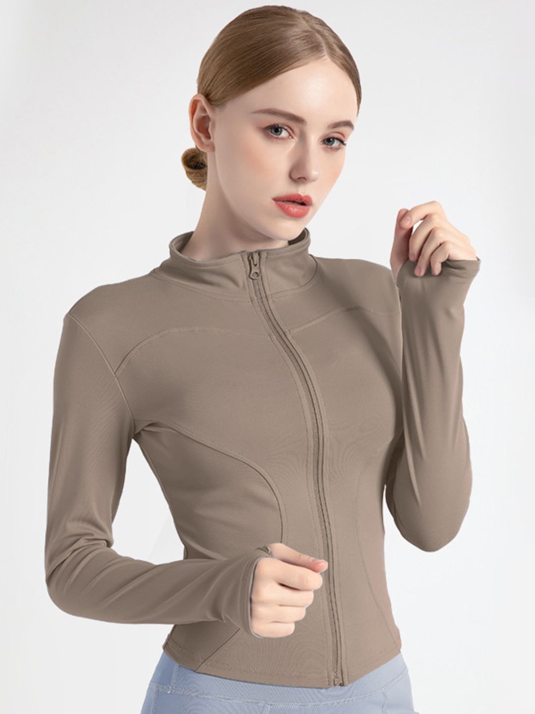 

StyleCast Women Lightweight Yoga Sporty Jacket, Brown
