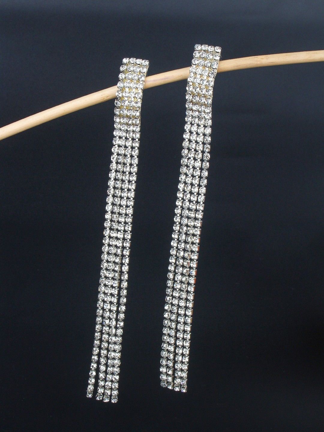 

KPOP Silver-Plated Rhinestone Contemporary Drop Earrings
