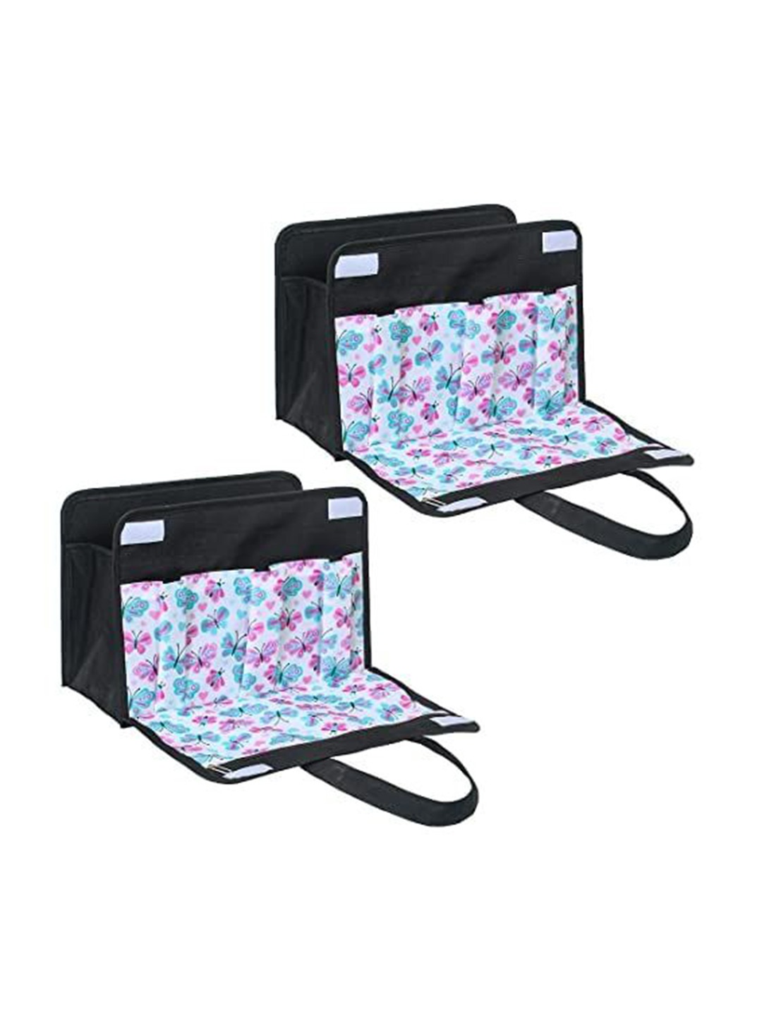 

prettykrafts Black & White 2 Pieces Printed Reusable Multi-Utility Organisers