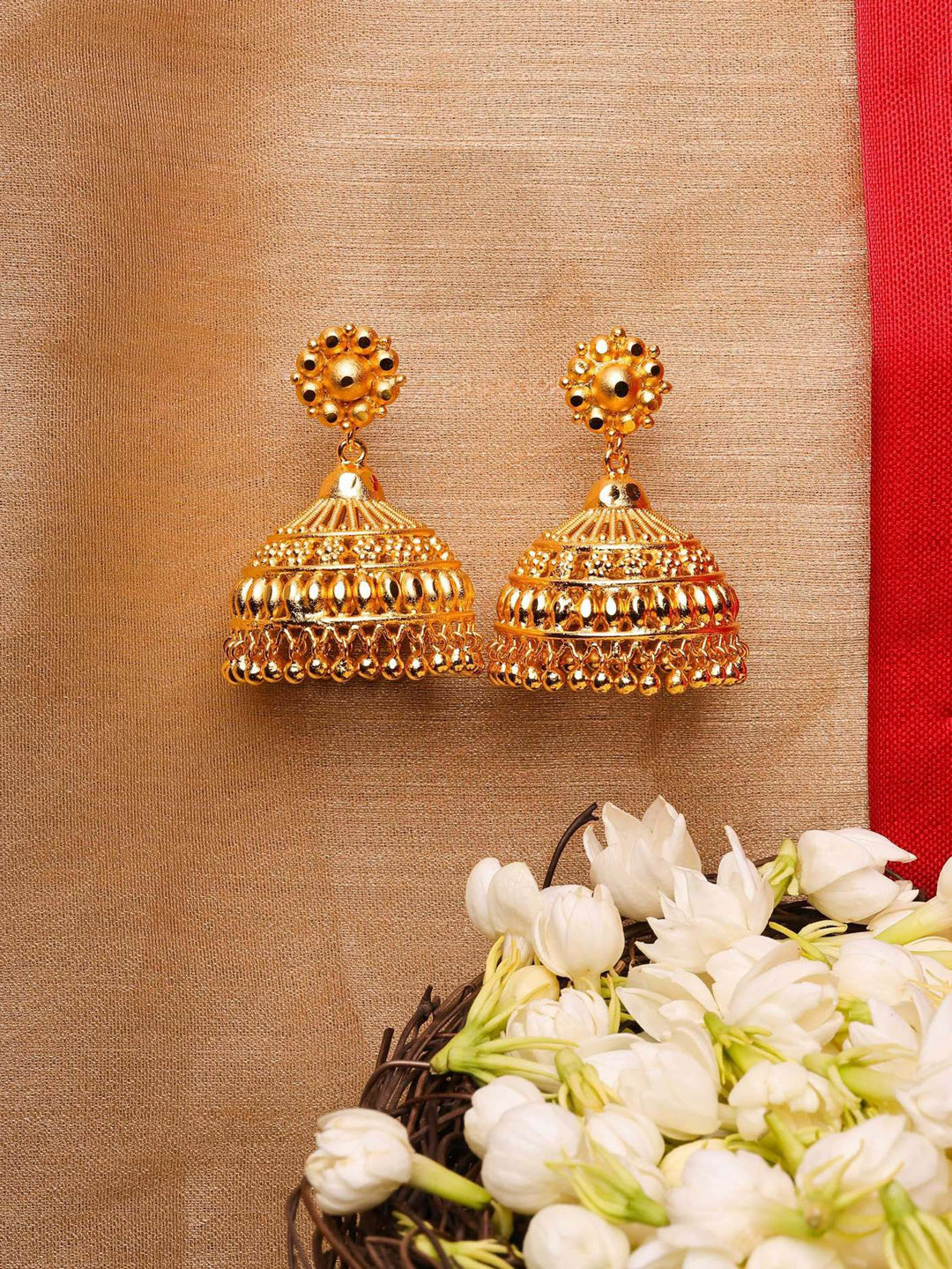 

Mirraw Gold-Plated Classic Jhumkas Earrings