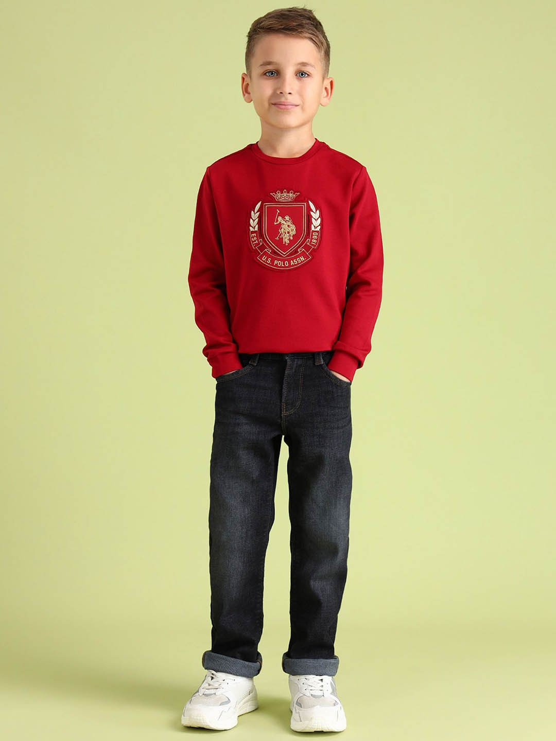 

U.S. Polo Assn. Kids Boys Relaxed Fit Cotton Jeans, Black