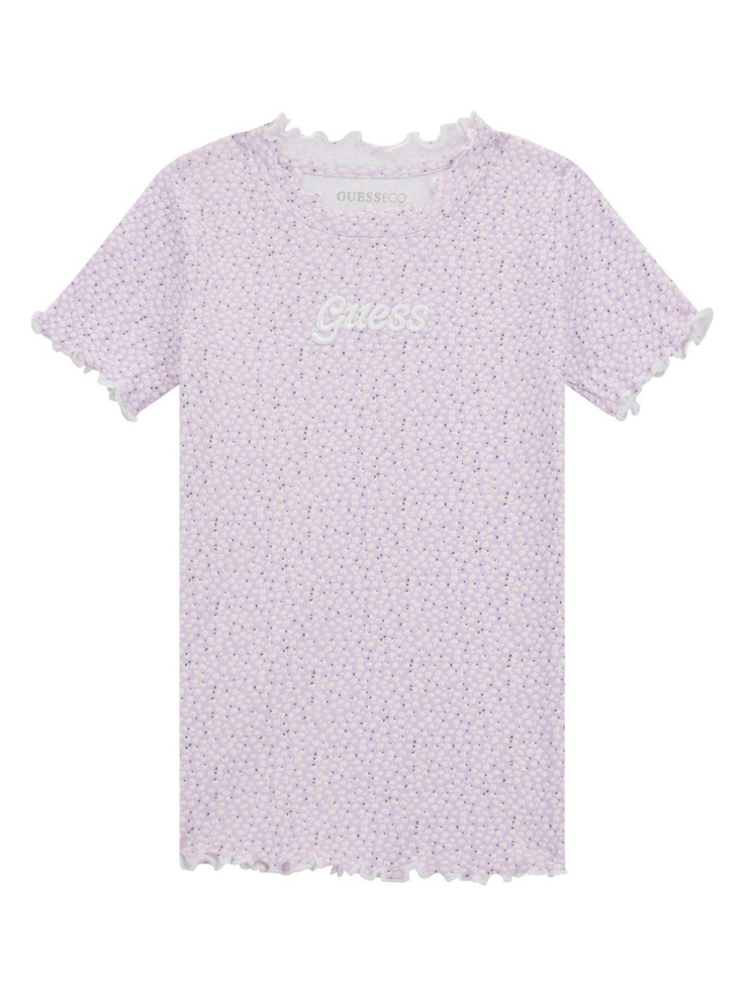

GUESS kids Girls Self Design Round Neck Cotton T-shirt, Purple