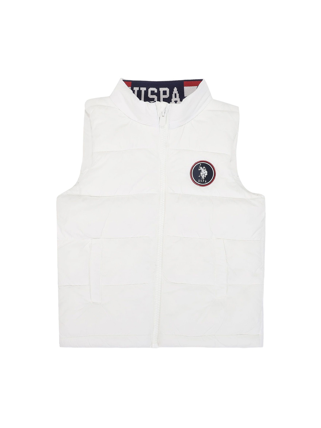 

U.S. Polo Assn. Kids Boys Sleeveless Open Front Jacket, White