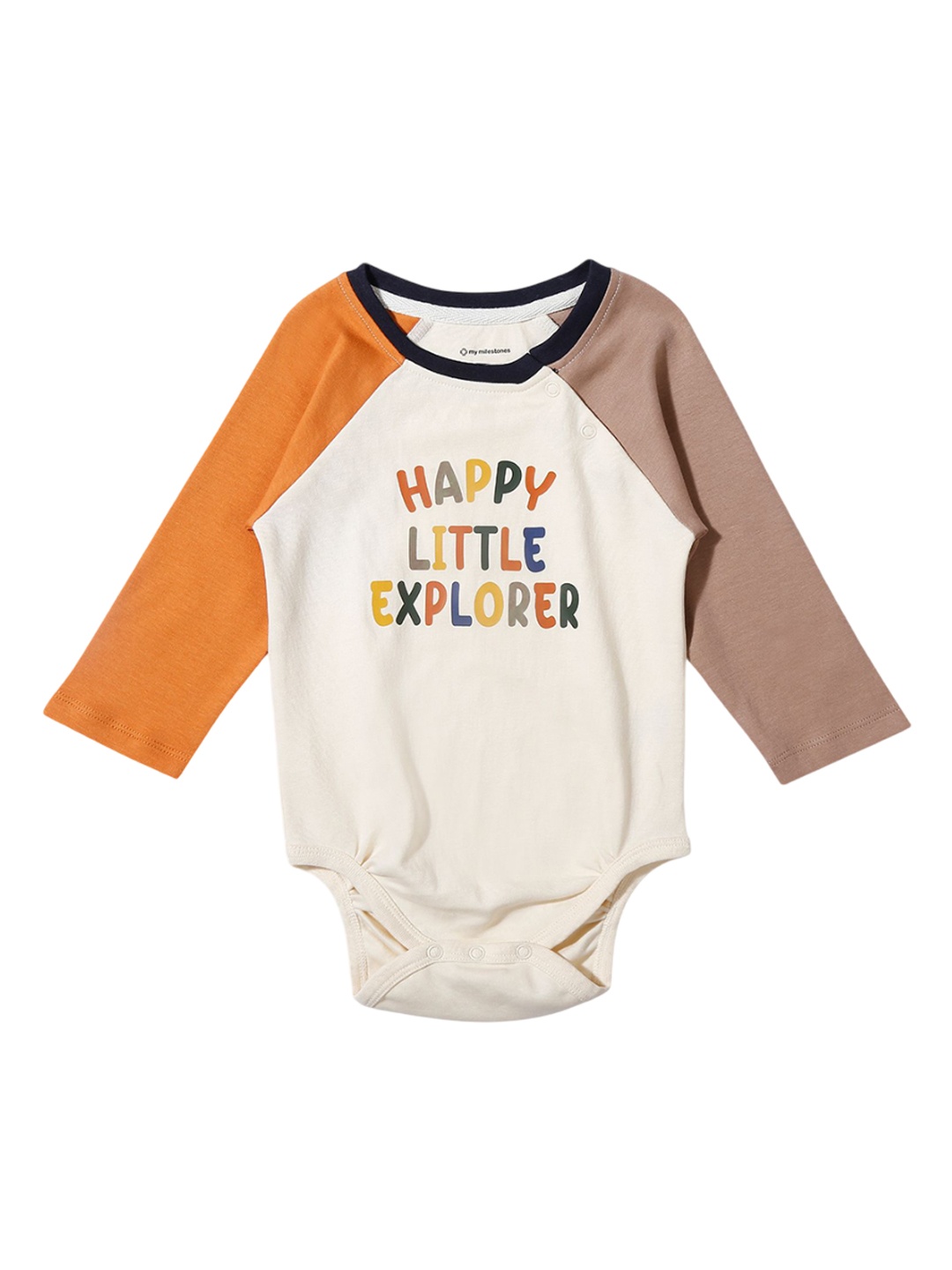 

My Milestones Infant Boys Printed Cotton Bodysuit, Orange