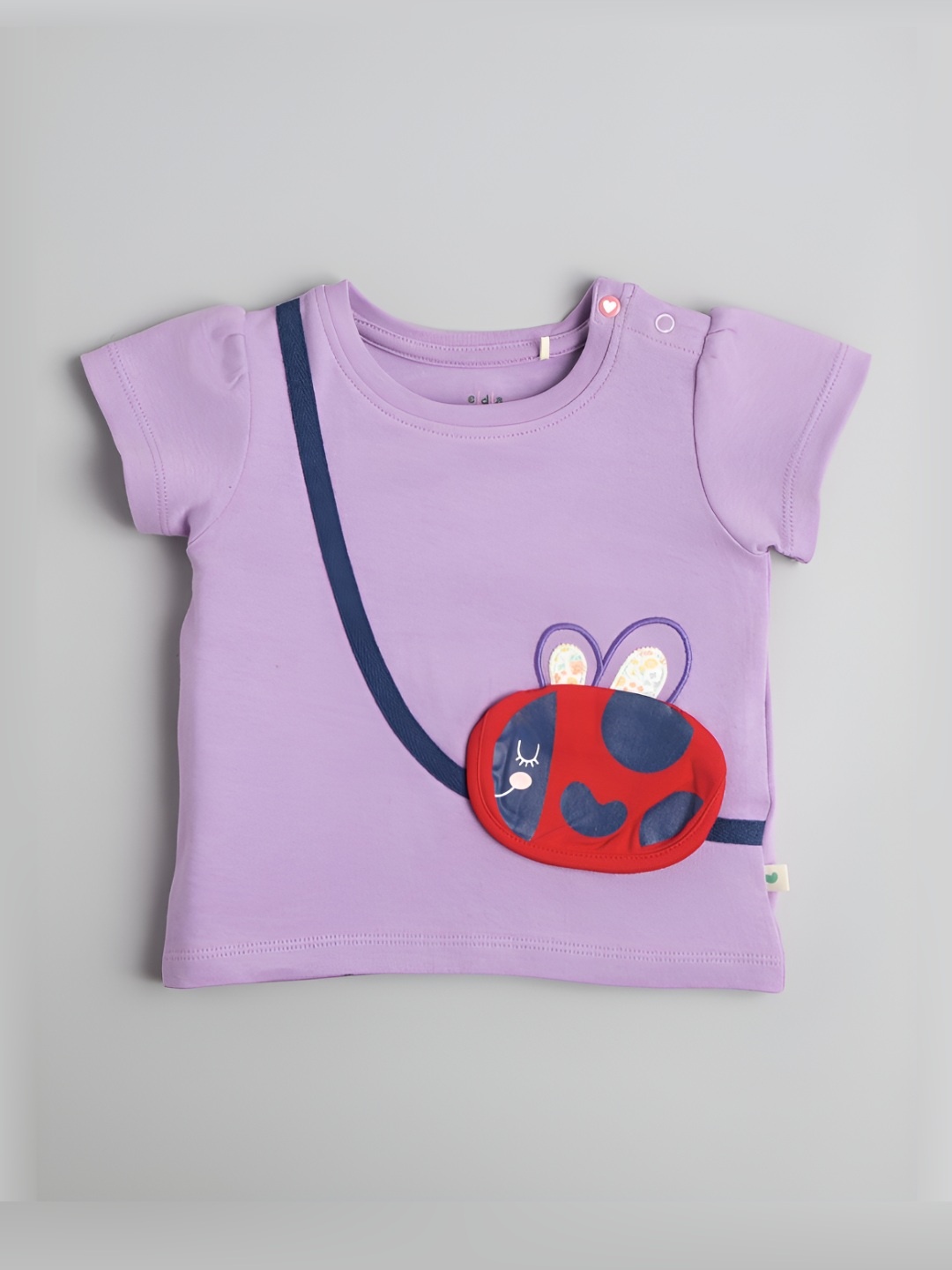 

Ed-a-Mamma Baby Girls Bio Finish Graphic Printed Round Neck Cotton T-shirt, Purple