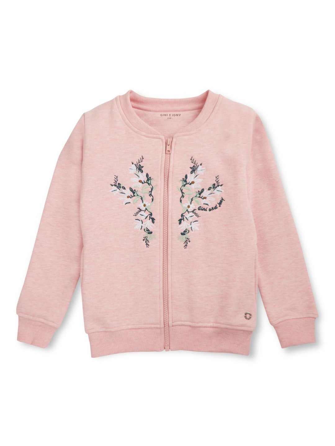 

Gini and Jony Girls Floral Bomber with Embroidered Jacket, Pink